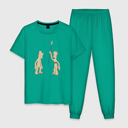 Пижама хлопковая мужская Глиняные дети Рика, цвет: зеленый