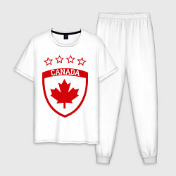 Пижама хлопковая мужская Canada: 4 Stars, цвет: белый
