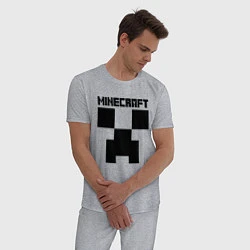 Пижама хлопковая мужская MINECRAFT CREEPER, цвет: меланж — фото 2