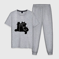 Мужская пижама Мохнатые Коты