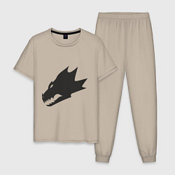 Пижама хлопковая мужская Саламандры (Salamanders), цвет: миндальный