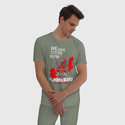 Пижама хлопковая мужская WELCOME TO NIGHT CITY, цвет: авокадо — фото 2