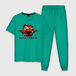 Пижама хлопковая мужская Helltaker, цвет: зеленый