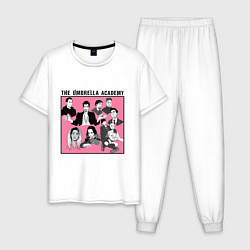Пижама хлопковая мужская Академия Амбрелла Z, цвет: белый