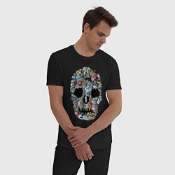 Пижама хлопковая мужская Tosh Cool skull, цвет: черный — фото 2