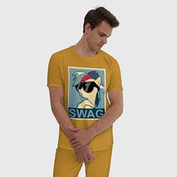 Пижама хлопковая мужская Rainbow Dash swag, цвет: горчичный — фото 2
