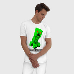 Пижама хлопковая мужская MINECRAFT CREEPER, цвет: белый — фото 2