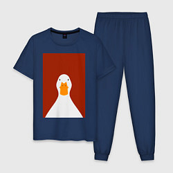Пижама хлопковая мужская Утка, цвет: тёмно-синий