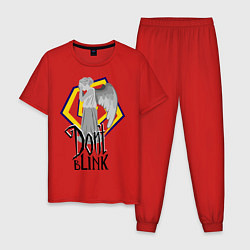 Пижама хлопковая мужская Don't blink, цвет: красный