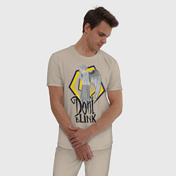 Пижама хлопковая мужская Don't blink, цвет: миндальный — фото 2