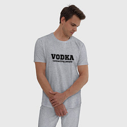 Пижама хлопковая мужская Vodka connecting people, цвет: меланж — фото 2