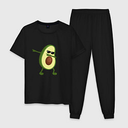 Пижама хлопковая мужская Авокадо дэб, цвет: черный