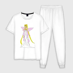 Пижама хлопковая мужская Sailor MoonСеренити, цвет: белый