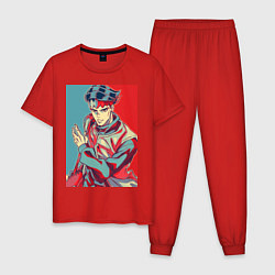 Пижама хлопковая мужская Рохан Кишибе, цвет: красный