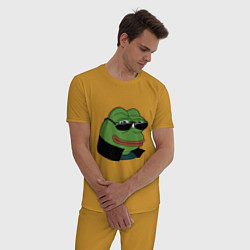 Пижама хлопковая мужская Pepe в очках EZ, цвет: горчичный — фото 2
