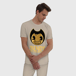 Пижама хлопковая мужская Bendy And The Ink Machine, цвет: миндальный — фото 2