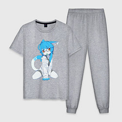 Пижама хлопковая мужская Furry, цвет: меланж