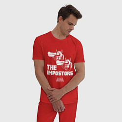 Пижама хлопковая мужская AMONG US QUENTIN TARANTINO, цвет: красный — фото 2