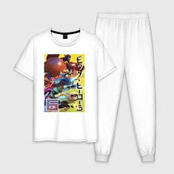 Пижама хлопковая мужская Big Hero 6, цвет: белый