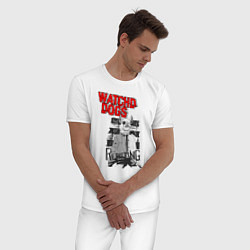 Пижама хлопковая мужская Watch Dogs: Legion, цвет: белый — фото 2