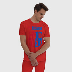 Пижама хлопковая мужская Barcelona FC, цвет: красный — фото 2
