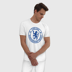 Пижама хлопковая мужская Chelsea FC, цвет: белый — фото 2