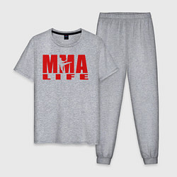 Пижама хлопковая мужская MMA, цвет: меланж