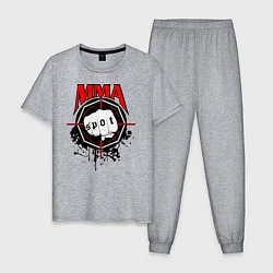 Пижама хлопковая мужская MMA, цвет: меланж