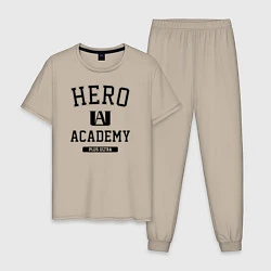 Пижама хлопковая мужская Моя геройская академия, цвет: миндальный