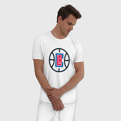 Пижама хлопковая мужская Los Angeles Clippers, цвет: белый — фото 2