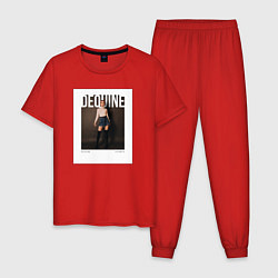 Пижама хлопковая мужская Dequine, цвет: красный
