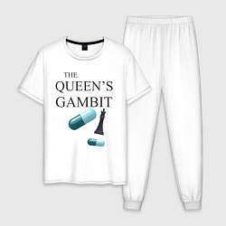 Пижама хлопковая мужская The queens gambit, цвет: белый