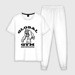 Пижама хлопковая мужская Global Gym, цвет: белый