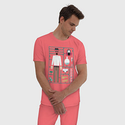 Пижама хлопковая мужская Heisenberg, цвет: коралловый — фото 2