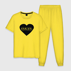 Пижама хлопковая мужская Люблю папу, цвет: желтый