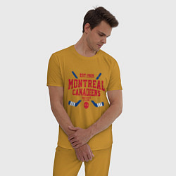Пижама хлопковая мужская Монреаль Канадиенс, цвет: горчичный — фото 2