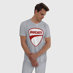 Пижама хлопковая мужская Ducati Logo Дукати Лого Z, цвет: меланж — фото 2