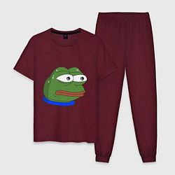 Пижама хлопковая мужская Pepe MonkaS, цвет: меланж-бордовый