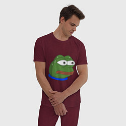 Пижама хлопковая мужская Pepe MonkaS, цвет: меланж-бордовый — фото 2