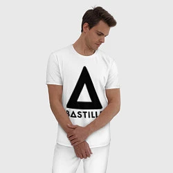 Пижама хлопковая мужская Bastille, цвет: белый — фото 2