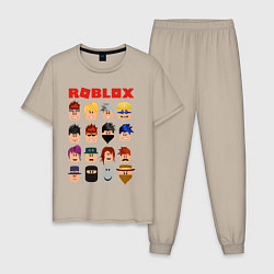 Пижама хлопковая мужская ROBLOX, цвет: миндальный