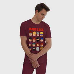 Пижама хлопковая мужская ROBLOX, цвет: меланж-бордовый — фото 2