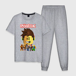 Пижама хлопковая мужская ROBLOX, цвет: меланж