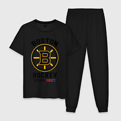 Пижама хлопковая мужская BOSTON BRUINS NHL, цвет: черный