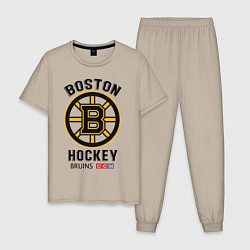 Пижама хлопковая мужская BOSTON BRUINS NHL, цвет: миндальный