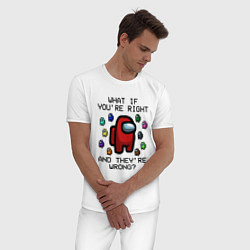 Пижама хлопковая мужская AMONG US - FARGO, цвет: белый — фото 2