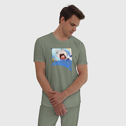 Пижама хлопковая мужская Aqua, цвет: авокадо — фото 2