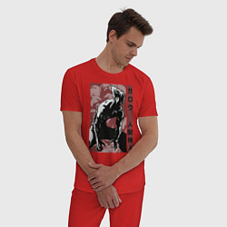 Пижама хлопковая мужская Garou, цвет: красный — фото 2