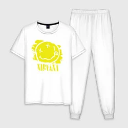 Пижама хлопковая мужская Nirvana Smile, цвет: белый