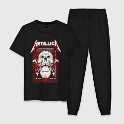 Пижама хлопковая мужская Metallica art 01, цвет: черный